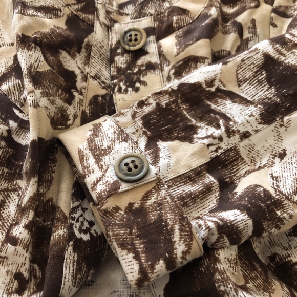 Coldwater Creek Jacket Print Linen White Red Large - Picture 6 of 6